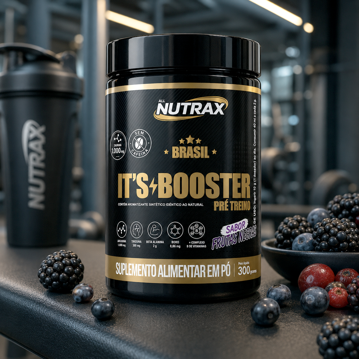 Its Booster Pré-Treino 300g Sabor Frutas Negras