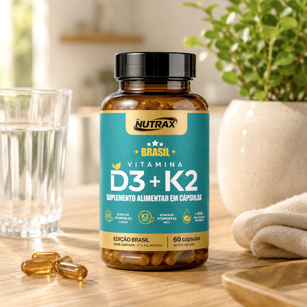 Vitamina D3 + K2 60 cápsulas