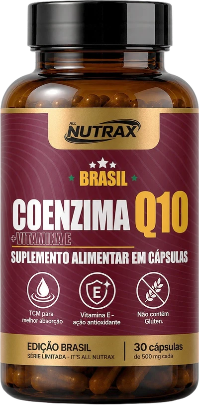 Frasco Allnutrax Coenzima Q10 + Vitamina E, 30 cápsulas de 500mg