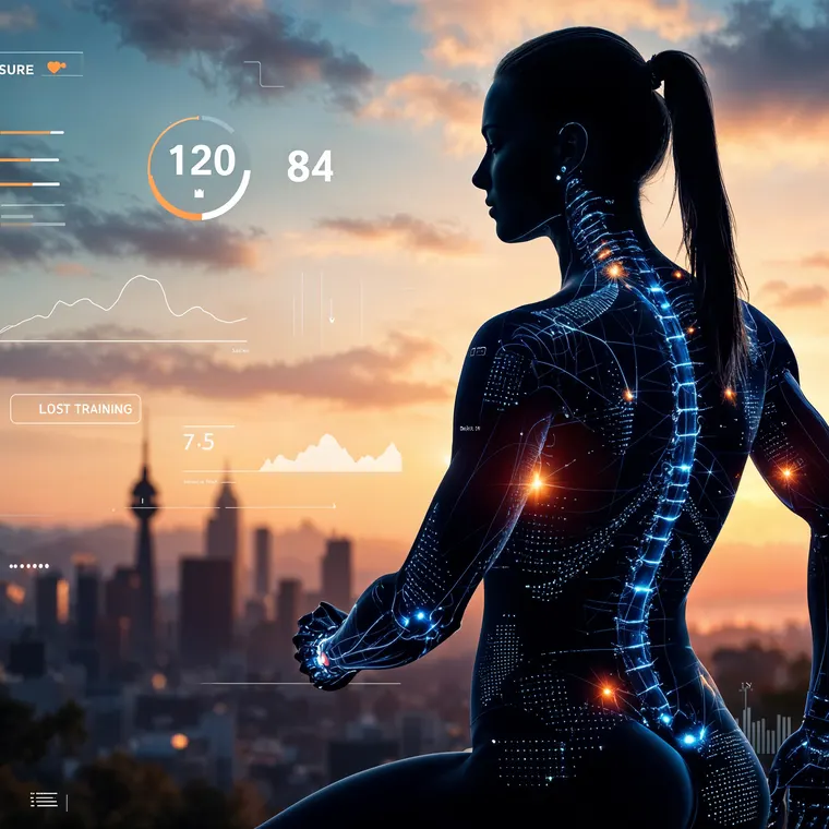 Representação digital do corpo humano em treino, monitoramento de performance