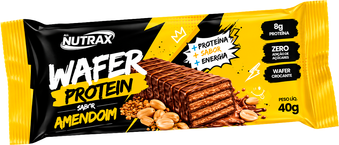 Wafer Protein sabor amendoim