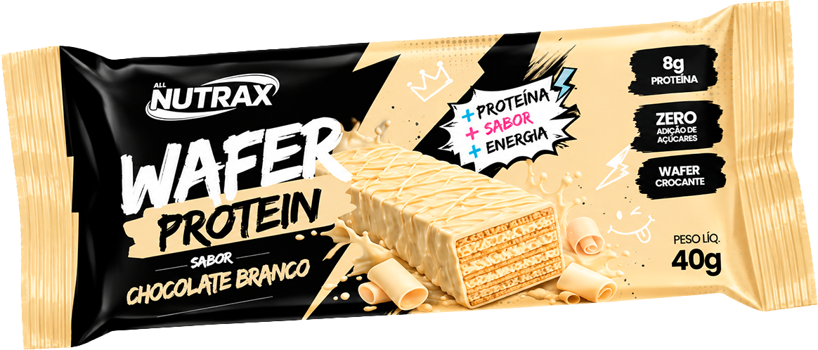 Nutrax Wafer Protein 40g Chocolate Branco