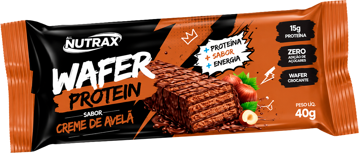 Nutrax Wafer Protein 40g Creme de Avelã