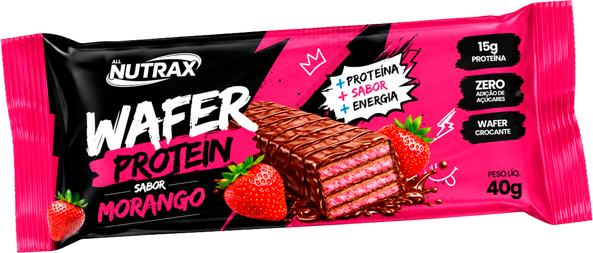 Nutrax Wafer Protein 40g Morango
