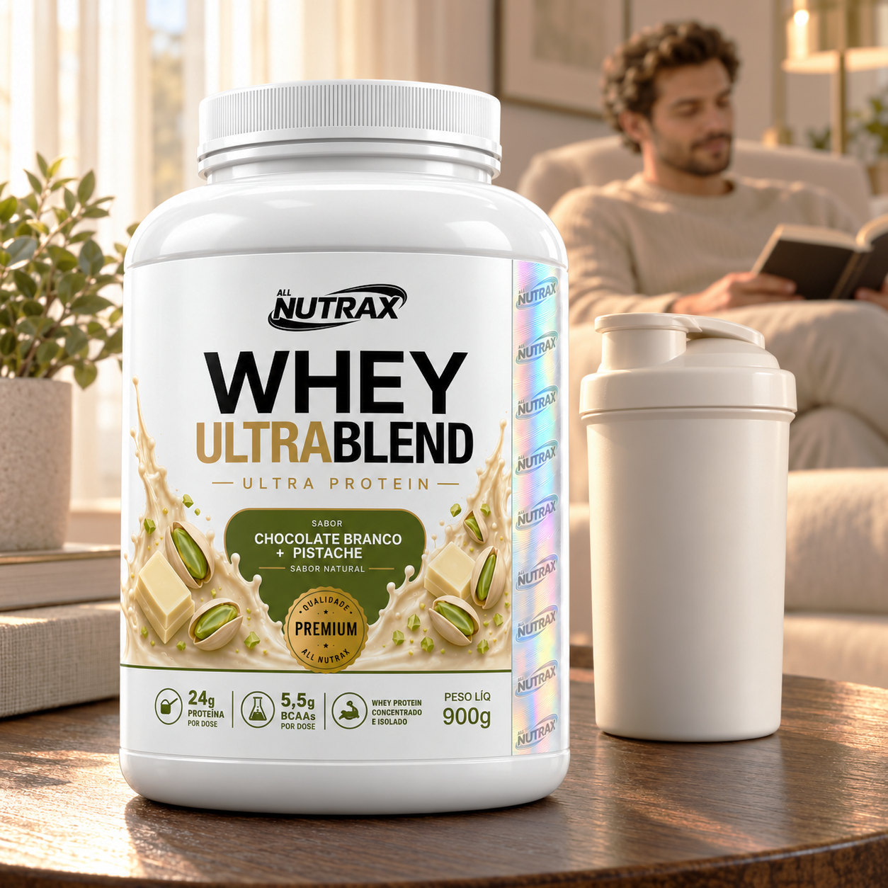 Whey UltraBlend Chocolate Branco + Pistache 900g